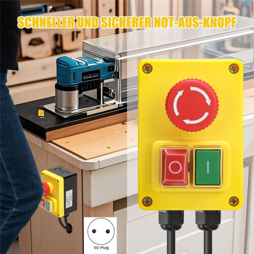 220V Single-Phase Safety  with Emergency Stop, Ideal for Milling Tables & Electrical Devices Eu Plug 1