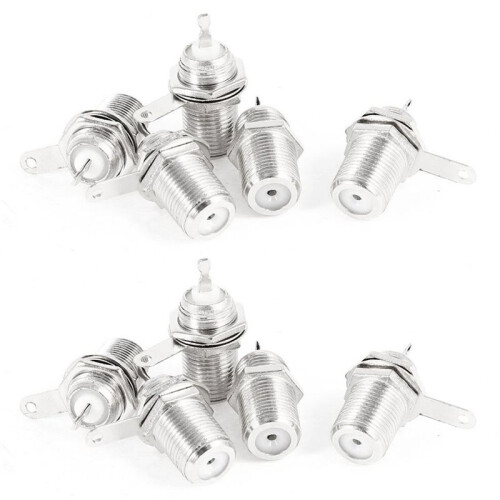 10 Pcs F Type Panel Mounted Socket Female Jack Solder Connector Adapter 1