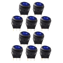 10 Pcs 12V 20A Waterproof Round /Off Rocker Car Auto Boat SPST