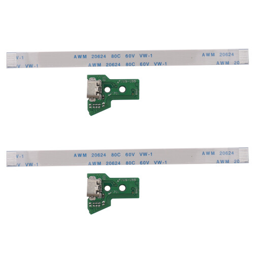 2X For  PS4 Controller USB Charging Port Socket Board JDS-055 5TH V5 12 pin cable