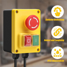 220V Eenfase Veiligheidsschakelaar met Noodstop, Ideaal voor Freestafels en Elektrische Apparaten EU-Stekker