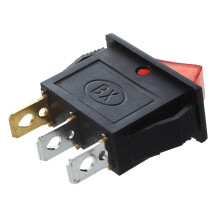 AC 16A/250V 20A/125V Red Light Illuminated Off SPST Boat Rocker x 10 Pcs