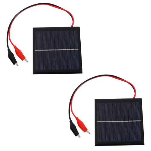 2X 1W 5.5V Solar Cell Epoxy Polycrystalline Solar Panel+Clip for Charging 3.7V Battery System Toy LED Light Study