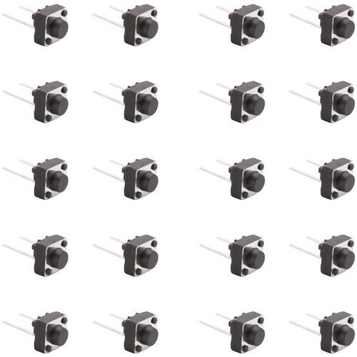 40 Pcs 6X6X5mm Momentary Tactile Tact Push Button  2 Pin DIP Through Hole 2