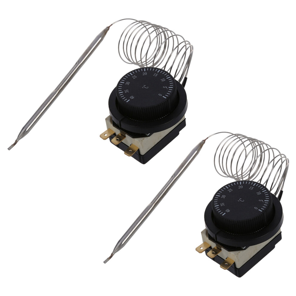 2X 1Nc 1No Ac 250V/380V 16A 0-40C Temperature Control Capillary Thermostat 6031559331745