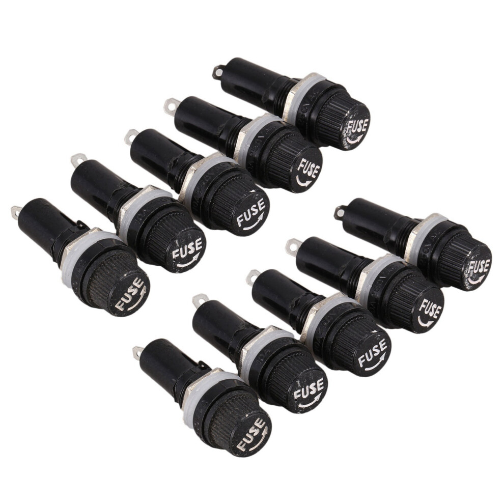 10 Pcs Ac 125V 15A 6 X 30Mm Panel Mount Fuse Holder 4711592956885