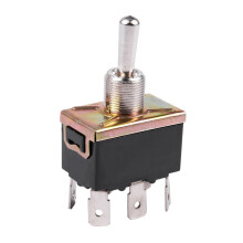 5X AC 250V/10A 125V/15A DPDT 3 Position /OFF/ 6 Pins Toggle Black+Silver