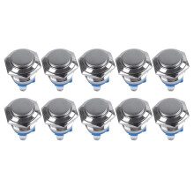 10X High Round High Round Momentary Metal Push Button 16mm