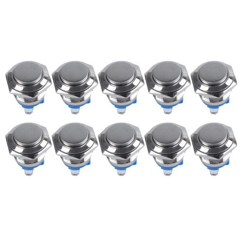 10X High Round High Round Momentary Metal Push Button  16mm