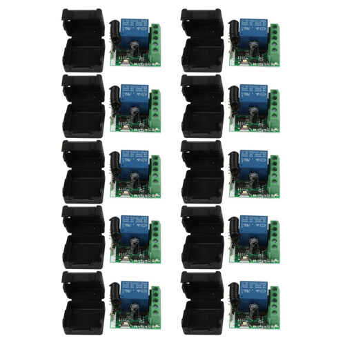 10X  12V 1CH 433MHz Universal Wireless Remote Control  RF Relay Receiver 433 MHz Transmitter Button Module DIY