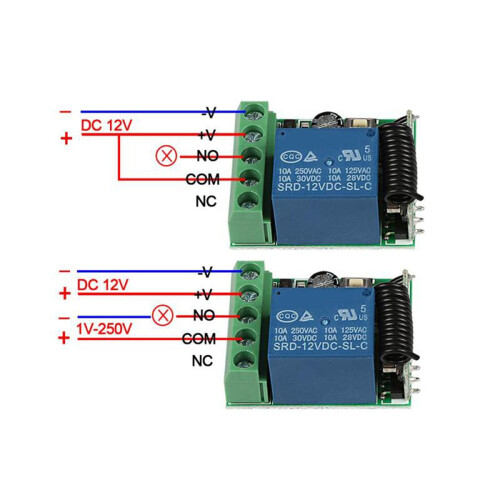 20X  12V 1CH 433MHz Universal Wireless Remote Control  RF Relay Receiver 433 MHz Transmitter Button Module 2