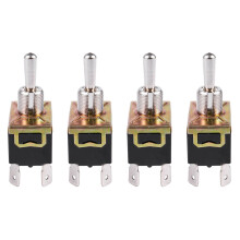 4X AC 250V/10A 125V/15A DPDT 3 Position /OFF/ 6 Pins Toggle Black+Silver