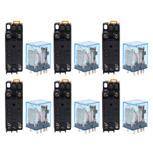6X 220 / 240V AC Bobina DPDT Rele' di Potere MY2NJ 8 Pin con Socket Base