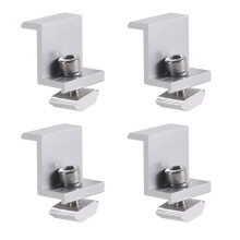 Kit de Pince D'ExtréMité de Support de Module Solaire de 4 PièCes, Supports de Pince de Bord de Panneau Solaire, Panneau Solaire RéGlable de Pince
