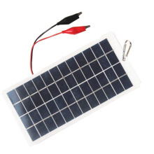 5W 12V Polysilicon Solar Panel Outdoor Portable Waterproof Charging Panel with Clips Can Charge 9-12V Battery