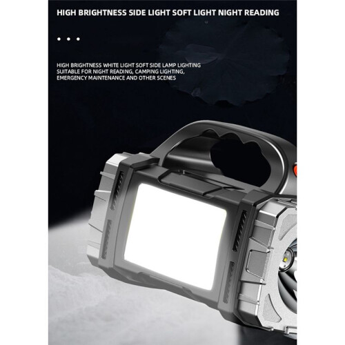 Portable Solar  Flashlight USB Rechargeable Waterproof Handheld Lantern LED Flashlights for Outdoor Camping Hiking 1