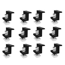 12 Pack Solar Module Holder End Clamp, End Clamp for Mounting Solar Panel, Side Clamp for PV Solar Module Fixings 30Mm