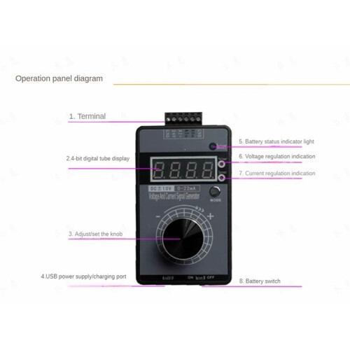 Handheld Positive and Negative Voltage 0-10V5V + Current 0-4-20Ma Signal Generator Analog Source Calibrator Rechargeable 2
