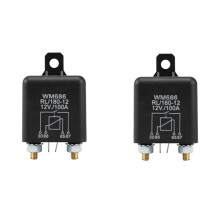 2 Pcs 12V 100Amp 4-Pin Heavy Duty /OFF  Split Charge Relay for Auto Boat Van Black