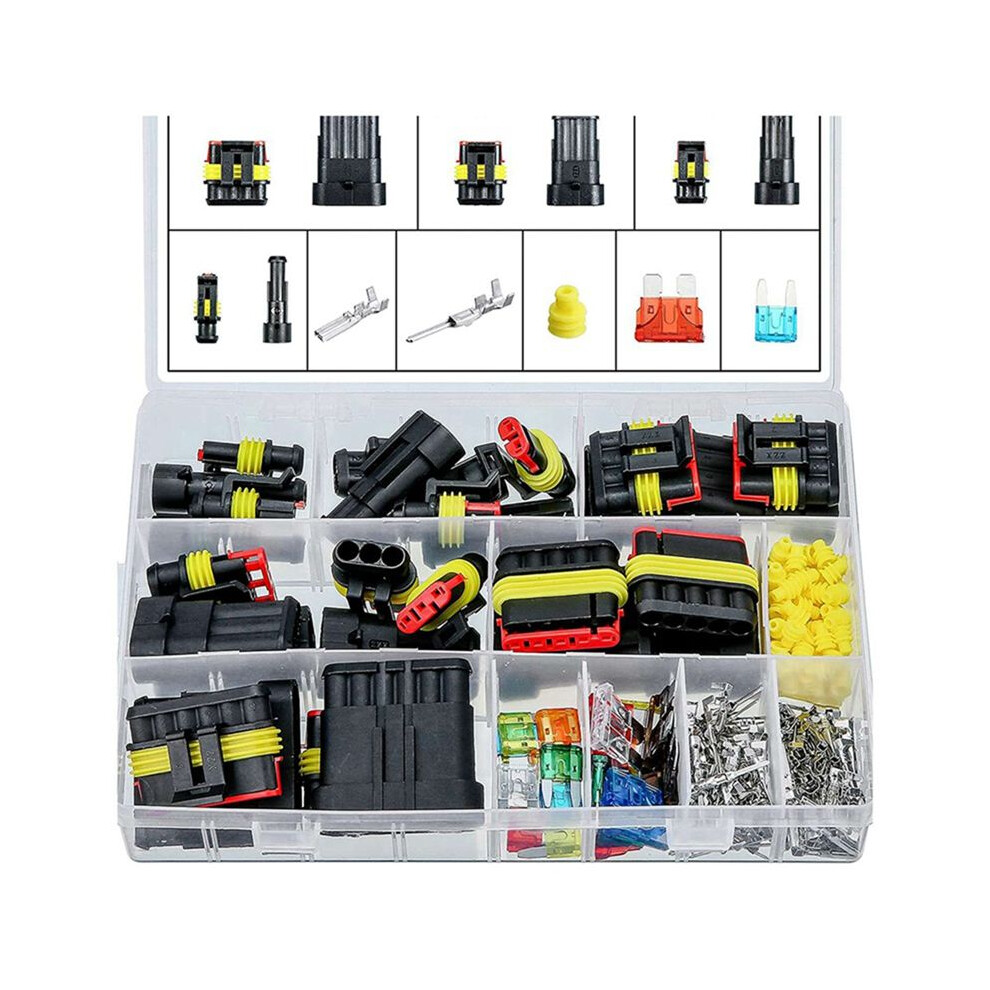 240Pcs 1-6 Pin Car Electrical Connectors Wire Block Clamp Terminal Cable Hid Wire Connector Terminal For Scooter Truck 4711684894323