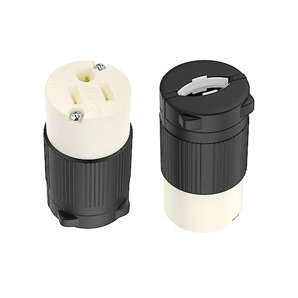 2-Pack Nema 5-15R Cord Connector Receptacles Outlet Female Plug Replacement Cord Outlet 15 Amp 125 Volt 2 Pole 3 Wire 6133053036178