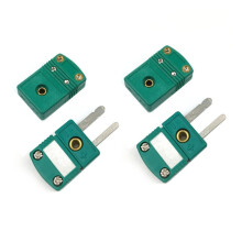 2 Set K Type Thermocouple Wire Connectors Male Female Plug Adapter 200C(392F) for Thermocouple Sensor Probe Green