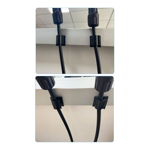 100PCS Solar Photovoltaic Panel Wire Clips Intersect PV Cable Clamp for Solar Frame Bracket Black 2