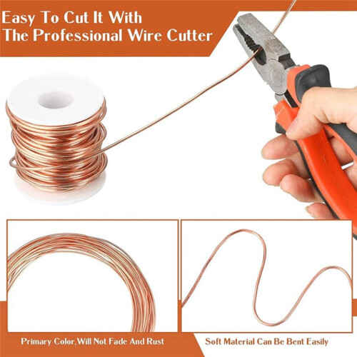 2 Rolls Soft Copper Wire Solid Bare Bendable Wire for Electroculture, Jewelry Making (12 Gauge 52.49Feet Per Roll) 2