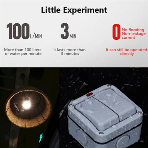IP66 Wall Electrical  220V Light Waterproof  Off Security Button with Fixation Night in the Pc Power(B) 2