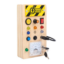 Montessori Busy Board Jouets Sensoriels en Bois avec Interrupteur de LumièRe LED Tableau de Commande ActivitéS de Jeux pour Enfants