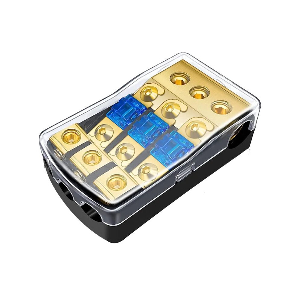 3 Way Anl Fuse Holder, Copper 0/2/4 Gauge To 4/6/8 Gauge 60 Amp Fuse Distribution Block For Car Audio Amplifier 6031269024432