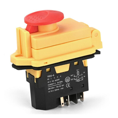 YH02-A Electromagnetic  250V 16A 5PIN Start Push Button for Machine Tool Equipment Waterproof