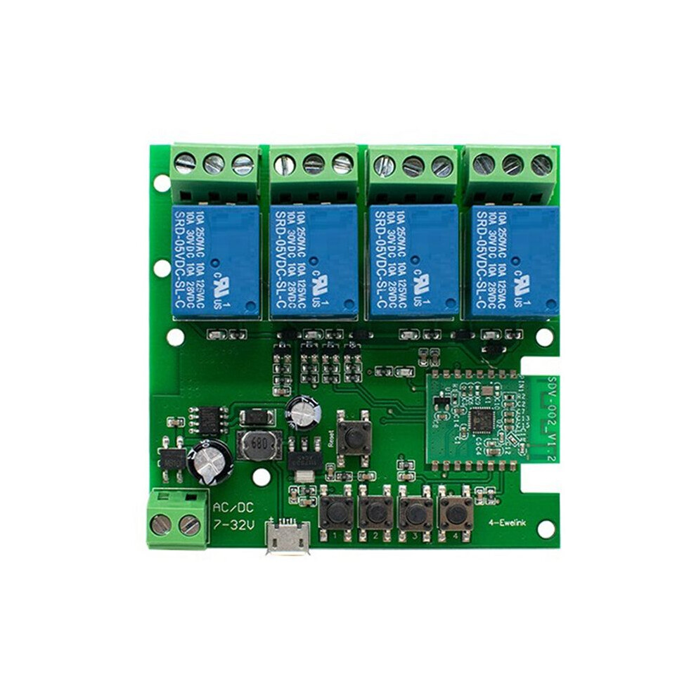 4Ch Module 7-32V 10A Relays Wireless Wifi Remote Control Self-Locking And Timing Ewelink App Controller 6031369149127