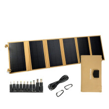 60W 18V Folding Solar Panel Charger Power Generator for Outdoor Camping Hiking Accessories Emergency Power Supply-Khaki