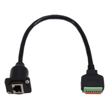 D-Typ RJ45 8P8C Buchse für Panelmontage auf Lötfreies Klemmenblockkabel RJ45 Ethernet auf Federklemmenkabel