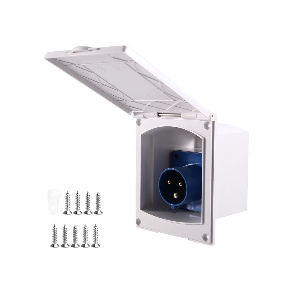 16A 220V Waterproof Power Outlet External 3Pin Flush Female Socket Plug For Rv Motorhome Trailer Caravan 6033189790695