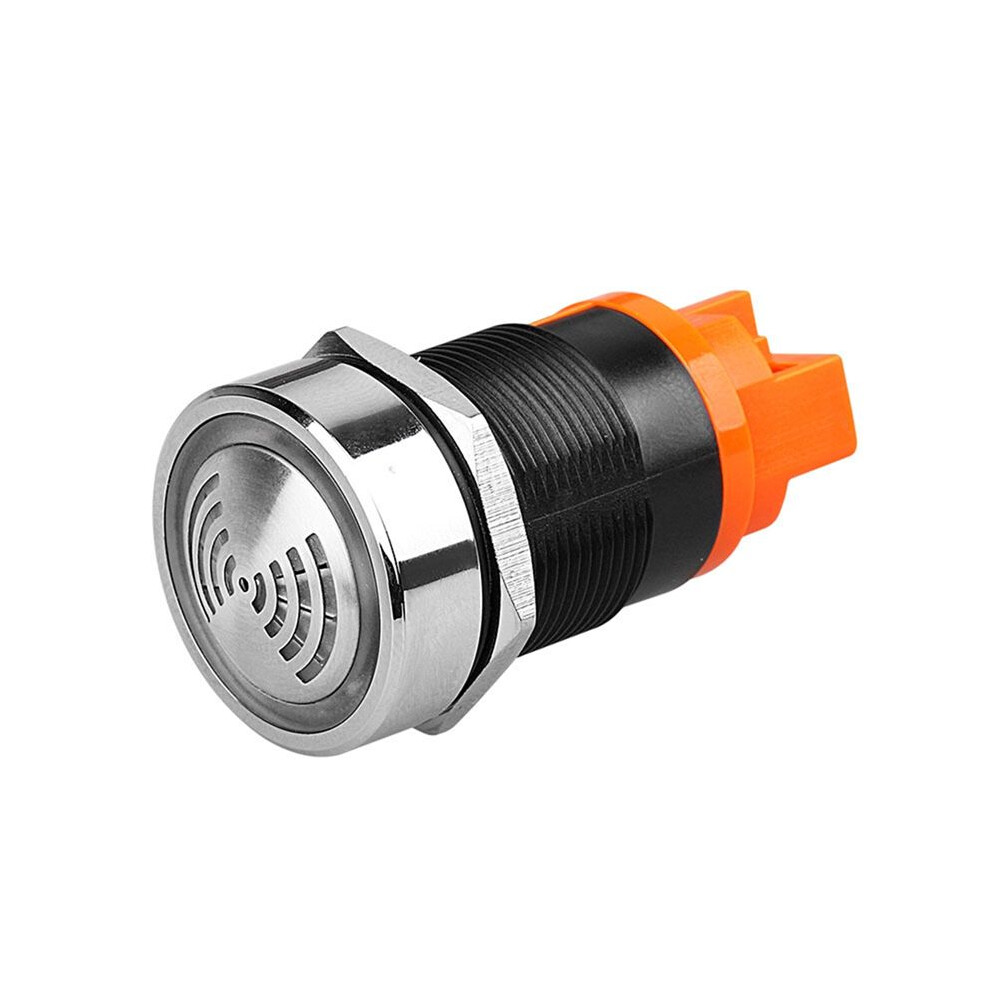 22Mm Red Flashing High Decibel Waterproof Ip65 Buzzer Brass Chrome Plating Led Buzzer Intermittent Flash Dc12v 6034254846736