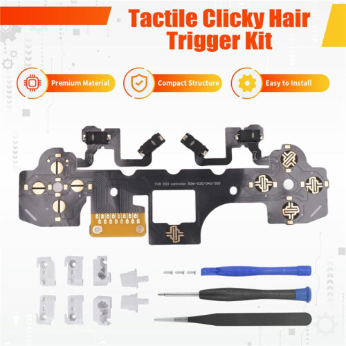 Ergonomic Micro- Tactile Clicky Hair Trigger Kit for PS5 Controller BDM-030/040/050 Shoulder Button Mouse Click B 1