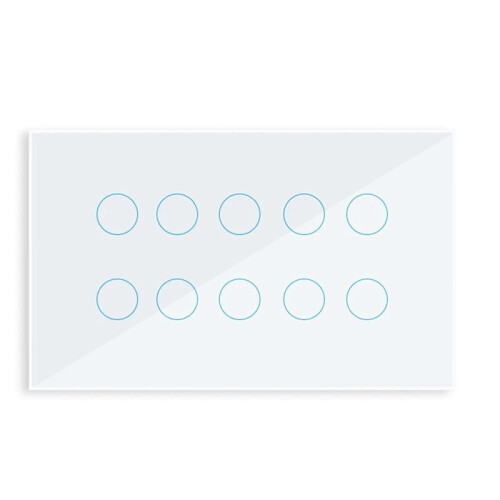 WIFI  Touch Light Wall  Interruptor Glas Panel 10 Gang Tuya  Life för Alexa  Home White