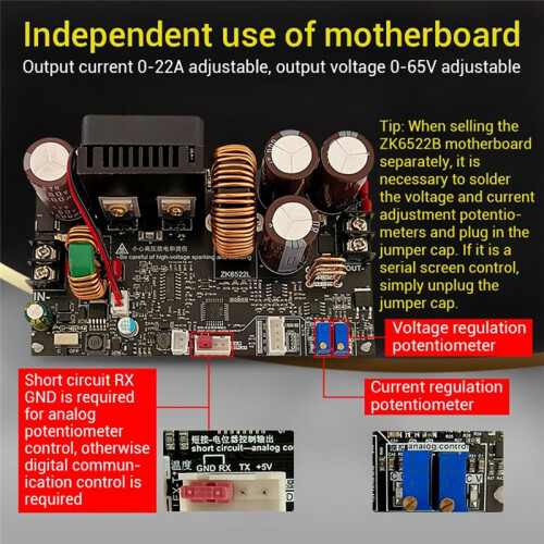 Zk-6522 Motherboard CNC Step-Down  Power Supply Adjustable Voltage Constant Voltage Constant Current Module 22A 65V 1