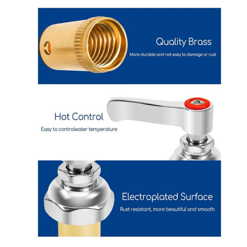 Handle Stem Assembly Fits for Brass Faucets Replace,-Cold and Red-Hot Side Spindle Assembly Valve Replacement Part 2