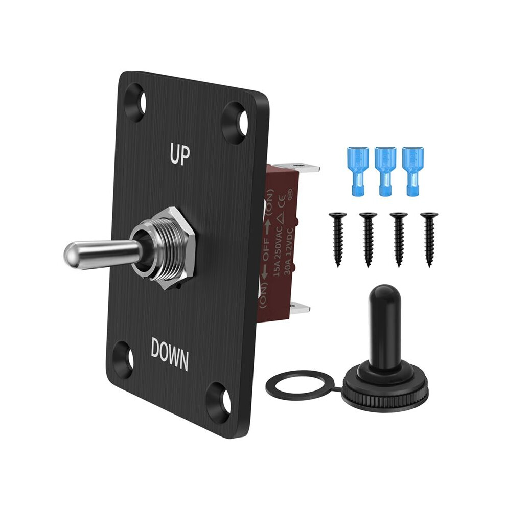 Momentary 30A Toggle Waterproof 12V ()/Off/() 3 Pin Spdt With /Down Mounting Plate For Rv Motor Control 6032294288615