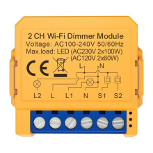 Tuya WiFi  Dimmer  Module 2CH Control LED Lights Dimmable  Stepless Dimming+Voice Control