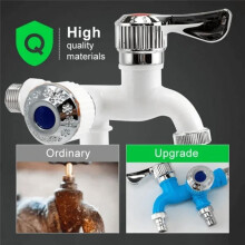 2PCS 2 Way Faucet Faucet Splitter Garden Hose Splitter Water Spigot Splitter,Outdoor Double Taps Water Faucet,Green