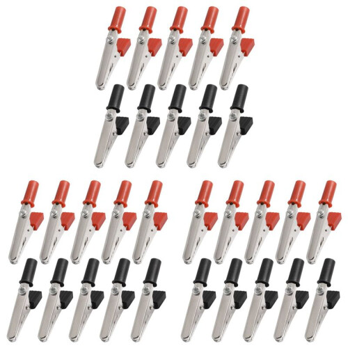 3X 10A Handle Electrical Crocodile Alligator Clips
