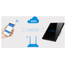 Fan Speed Control Touch  Wifi  Deluxe Crystal Panel  Tuay App Remote Control 90V 250V EU UK (C)