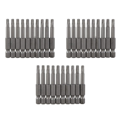 6.3mm Hexagon Shank 4mm T20 Magnetic Tip Torx Screwdriver Bits 30 Pcs