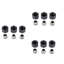 9 Pcs Router Collet Set Chuck Heads Adapter for Drills Engraving Trimming Carving Machine Electric Router Milling Cutter