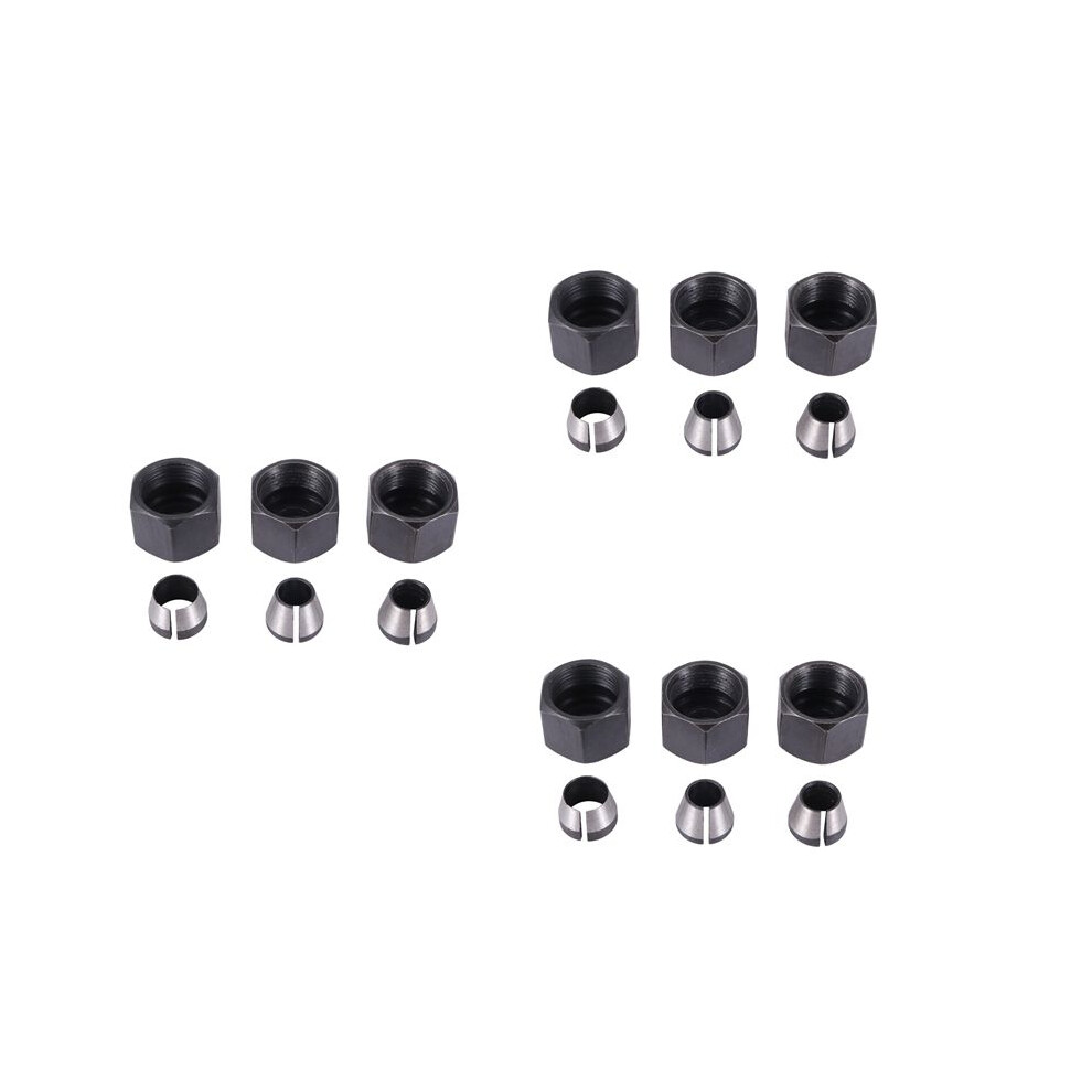 9 Pcs Router Collet Set Chuck Heads Adapter For Drills Engraving Trimming Carving Machine Electric Router Milling Cutter 4713858111083