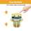 Gold Tub Drain Overflow Kit-Universal Bathtub Drain Replacement with 2Hole Overflow Faceplate Set,Tip-Toe Conversion Kit 3